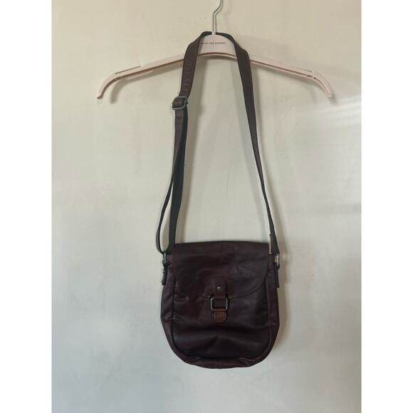 Jack Georges Voyager Horsehoe Leather Crossbody Bag Handstained GORGEOUS - Picture 3 of 15